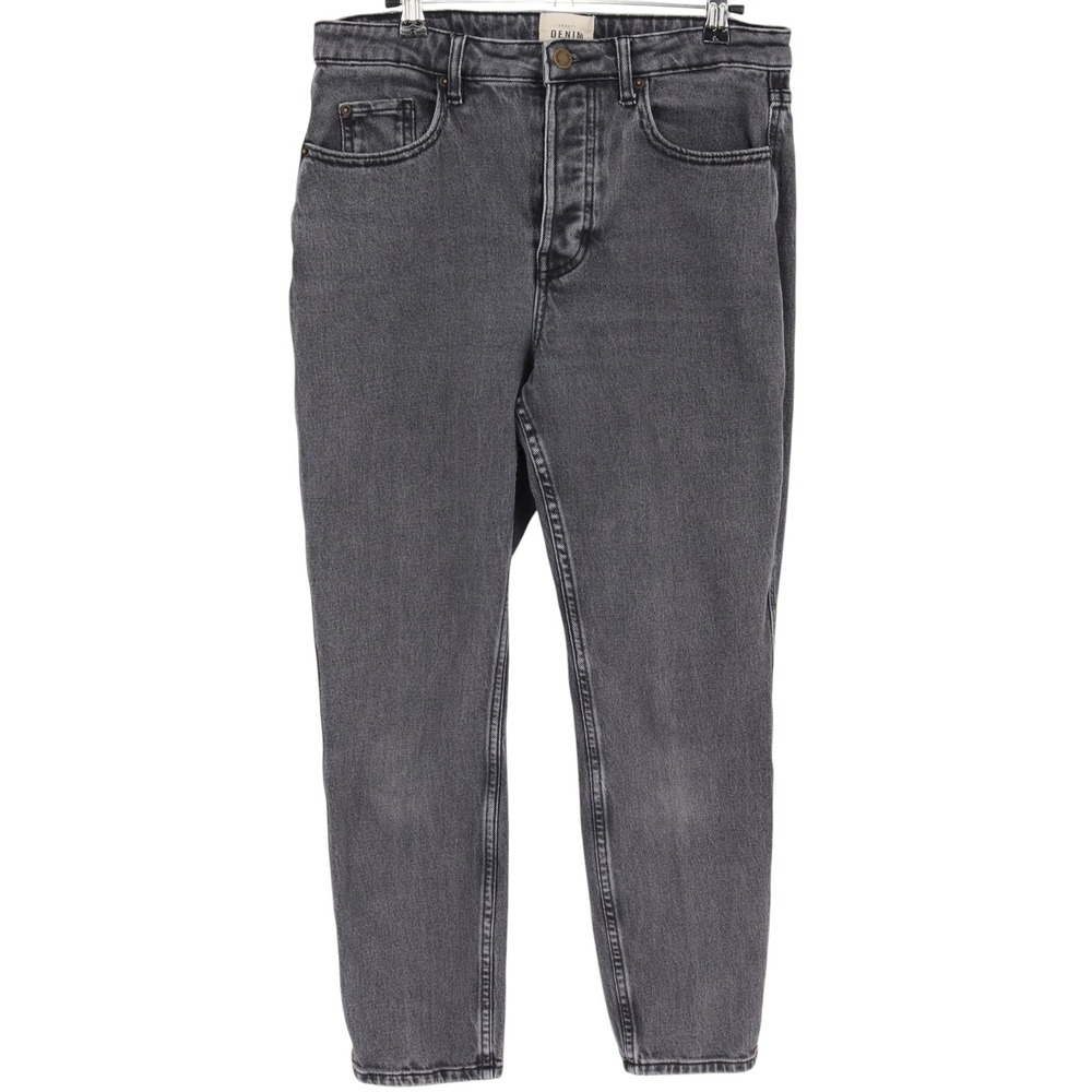 Sezane Denim High Waisted Button Fly Jeans Charcoal Gray Womens Size 40 Casual